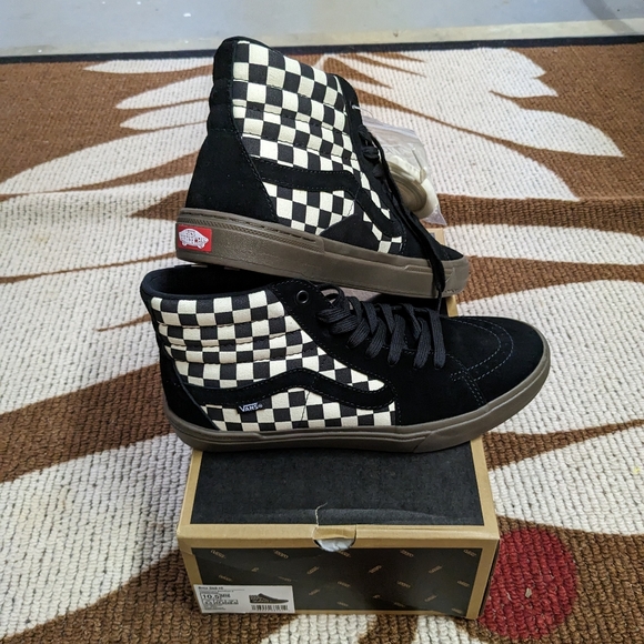 SOLD on Mercari NWT Men's Vans BMX SK8-Hi Checkerboard Black/White/Gum Sole 10.5 - Picture 3 of 10